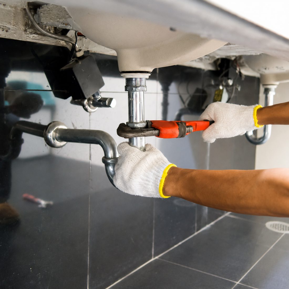 Baño de una casa en CABA con instalación de artefactos sanitarios, el tipo de ambiente donde suele estar el termotanque